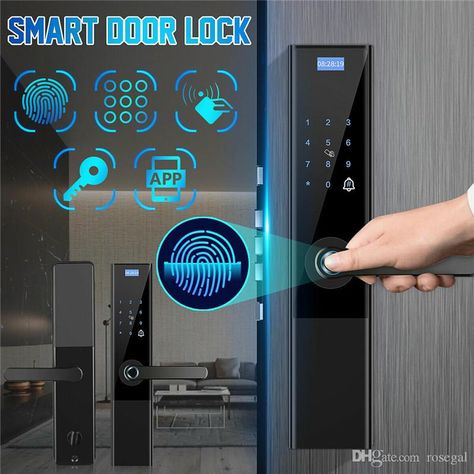 Popular Kitchen Designs, Entrance Modern, Fingerprint Lock, Astuces Diy, Smart Door Locks, Small Hallway, Smart Home Design, Smart Door, Modern Hallway