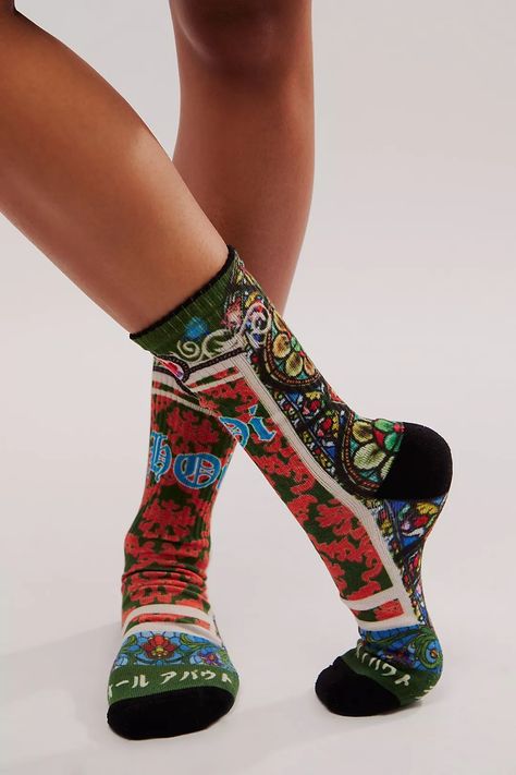 HOiSUM Well Dressing Sock | Free People Colorful Socks, Hippie Outfits, Lady And Gentlemen, Cool Socks, New Wardrobe, Boho Clothing, Comfy Outfits, Sock Shoes, Soft Knits