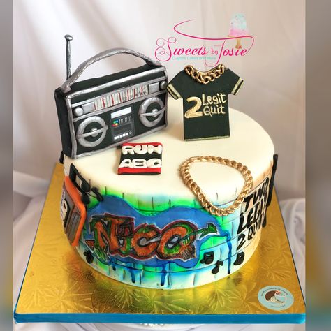 Hip hop, 80’s themed birthday cake by @sweetsbyjosie Hip Hop Cake Ideas, 80’s Hip Hop, Hip Hop Cake, 60th Party Ideas, Music Themed Cakes, Hip Hop Party, Themed Birthday Cakes, 4th Birthday Party, Cupcake Decorating