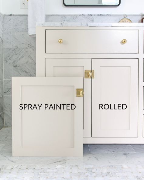 Light Colored Bathroom Cabinets, Painted Dresser Vanity Bathroom, Diy Paint Cabinets Bathroom, Painting Vanity Cabinets, Guest Bathroom Cabinet Colors, Pain Bathroom Vanity, Bathroom Painted All One Color, White Bathroom Vanities Ideas, Using Furniture For Bathroom Vanity