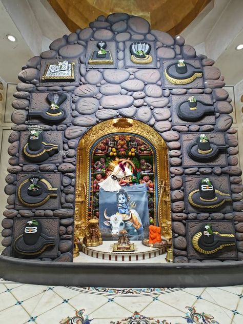 Ganpati Pandal Decoration, Ganesh Pandal Decoration Ideas, Bappa Decoration, Thermocol Craft, Ganpati Decoration Theme, Puja Pandal, Mehendi Decor Ideas, Ganesh Chaturthi Decoration, Ganpati Decoration At Home