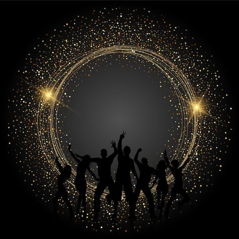 Free vector silhouettes of people dancin... | Free Vector #Freepik #freevector #party-crowd #party-silhouette #crowd-silhouette #dance Dance Poster Design Graphics, Sangeet Background, Dance Background Design, Dance Event Poster, Crowd Silhouette, Silhouette Dance, Dance Poster Design, Silhouettes Of People, Glittery Background