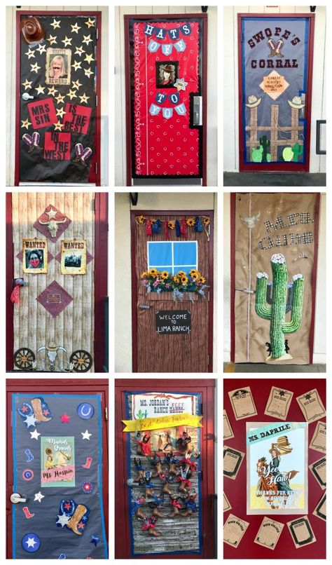 Teacher Appreciation Week - Wild West Style - Positively Stacey Teacher Appreciation Week Door, Teacher Appreciation Door Decorations, Western Classroom, Farm Classroom Theme, Teacher Door Decorations, Teacher Appreciation Themes, Teacher Appreciation Doors, Texas Theme, Wild West Theme