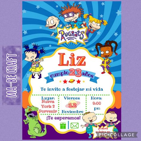 Invitación Rugrats Baby Shower Gender Reveal, 7th Birthday, Disney Frozen, 1st Birthday Parties, Birthday Theme, Gender Reveal, 2nd Birthday, 1st Birthday, Birthday Parties