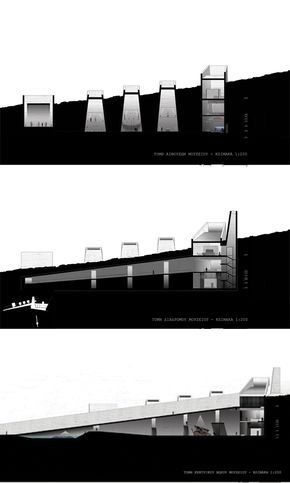 Koshino House, Underground Building, Museum Design, Architecture Presentation Board, Projects Design, Architecture Concept Diagram, Architecture Collage, Diving Center, Architecture Concept Drawings