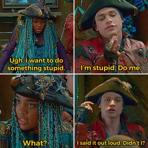 Huma Descendants, Uma X Harry, Descendants Ships, Tom Doherty, Descendants Ben, Disney Descendants Movie, Harry Hook, Disney Channel Descendants, Disney Quotes Funny