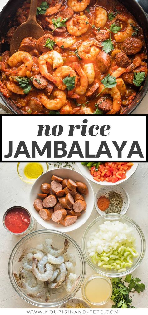 Jambalaya Recipe Without Rice, Quick Jambalaya Recipe, Recipe For Jambalaya, Jambalaya Recipe Healthy, Healthy Jambalaya, Jambalaya Rice, Jambalaya Recipe Easy, Gf Dinner, New Orleans Recipes