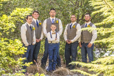 Groom/Groomsmen & Jr. Groomsmen Photography: Farrell Photography Venue: Jackson Rancheria Casino Resort Flowers: Wildflowers at Jackson Rancheria  Rustic Burlap and Lace Country Wedding Navy Blue and Sunflowers Navy Blue And Sunflower Wedding Groomsmen, Blue And Yellow Country Wedding, Royal Blue Western Wedding, Sunflower Wedding Groom, Navy And Burlap Wedding, Country Wedding With Sunflowers, Sunflower Wedding Groomsmen, Navy Blue And Sunflower Wedding Ideas, Blue And Burlap Wedding