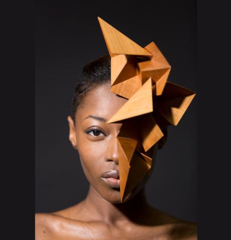 Headpieces – MISASSEMBLED Paper Headpiece, Geometric Mask, Mode Origami, Wearable Architecture, Geometric Accessories, Origami Lamp, Contemporary Costumes, Fashion Masks, Geometric Fashion