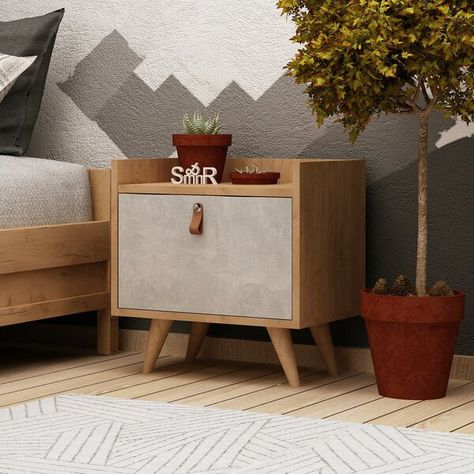 Metal Side Table Bedroom, Unique Bedside Table Ideas, Unique Bedside Table, Bedside Table Ideas, Bedside Table Grey, Unique Nightstand, Side Tables Bedroom, Metal Side Table, Wood Nightstand