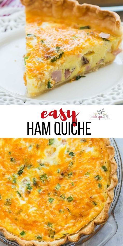 Breakfast Kiesh Recipes Eggs, Leftover Ham Quiche Recipes, Ham And Cheese Quiche Pioneer Woman, How To Make A Quiche Breakfast, Egg Breakfast Quiche, Egg Pie Breakfast, Breakfast Keish Recipe Eggs, Ham And Bacon Quiche Recipes, Ham Egg And Cheese Quiche