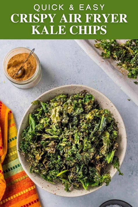 Air Fryer Kale, Homemade Kale Chips, Kale Benefits Health, Crispy Kale, Kale Chip Recipes, Food Meaning, Healthy Chips, Air Fryer Chicken Wings, Popular Snacks