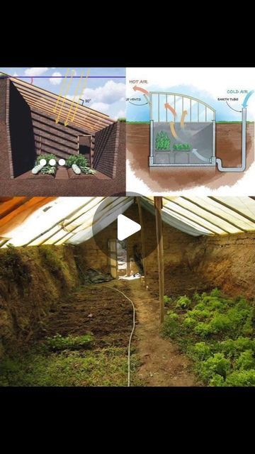 Walapini Greenhouse, Walipini Greenhouse, Natural Farming, Grow Food, Fence Gate, Growing Food, Organic Farming, How To Build, Shades Of Green