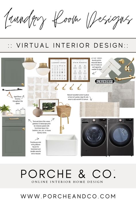 laundry room designs Classic Laundry Room, Laundry Room Mood Board, Modern Classic Kitchen Design, Laundry Room Decor Ideas, Laundry Room Designs, Different Home Decor Styles, Small Laundry Room Makeover, Textured Decor, Classic Kitchen Design