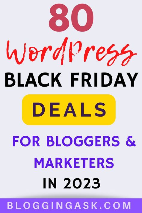 80 WordPress Black Friday Deals for Bloggers & Marketers in 2023 What Is Black Friday, Black Friday Design, Black Friday Offer, Best Black Friday, Blog Tools, Blog Social Media, Best Black, Marketing Solution, Black Friday Deals