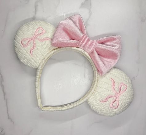 - Cozy and Stylish Valentine or Any Occasion Minnie Ears. Each item is carefully Made-To-Order ✨  NO Refunds or Returns. Have fun shopping! 🤍 I do not accept returns. Please triple check all details (including address) before you place your order. The seller is not held responsible for lost or missing packages. Once the package is marked as shipped with tracking number provided, it is customer's responsibility to follow up with shipping carrier if package is lost or stolen. Pink Minnie Ears, Coquette Cardigan, Disney Trip Outfits, Disney Fits, Diy Disney Ears, Disney Cuties, Disney Themed Outfits, Disney Mickey Ears, Disney World Outfits