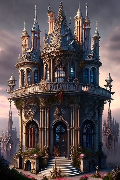 Store Facade Design, Store Facade, Enchanted Places, Fantasy Buildings, Anime House, Digital Pics, Unusual Buildings, Storybook Cottage, Spooky House