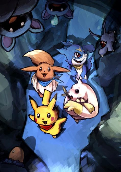 Mystery Dungeon Art, Pichu Pikachu Raichu, Pokémon Mystery Dungeon, Dungeon Art, Pikachu Raichu, Pokemon Mystery Dungeon, Manga Images, Mystery Dungeon, Digimon Pokemon