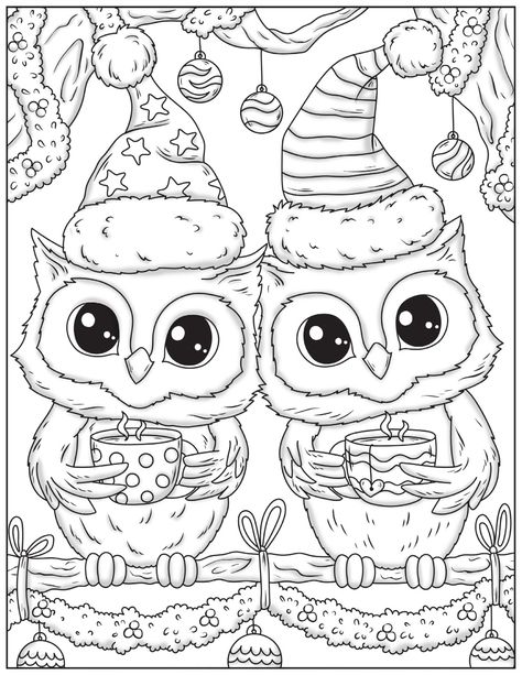 Hairstyles Anime, Owl Coloring Pages, Painting Colors, Coloring Art, Christmas Coloring, Digi Stamps, Coloring Book Art, Cute Coloring Pages, Christmas Coloring Pages