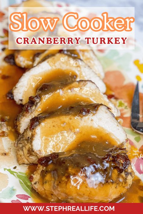 Crock Pot Turkey Breast with Cranberry sauce Cranberry Orange Pork Tenderloin, Orange Pork Tenderloin, Orange Pork, Crock Pot Turkey, Turkey Tenderloin Recipes, Cranberry Recipe, Turkey Breast Crockpot, Cranberry Turkey, Crockpot Turkey