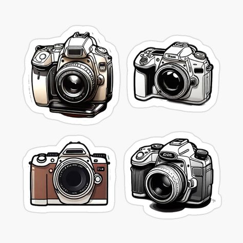 Digital Camera Stickers, Camera Stickers Aesthetic, Cameras Stickers, Camera Decorations Sticker, Photographer Stickers, Travel Stickers, Dslr Camera