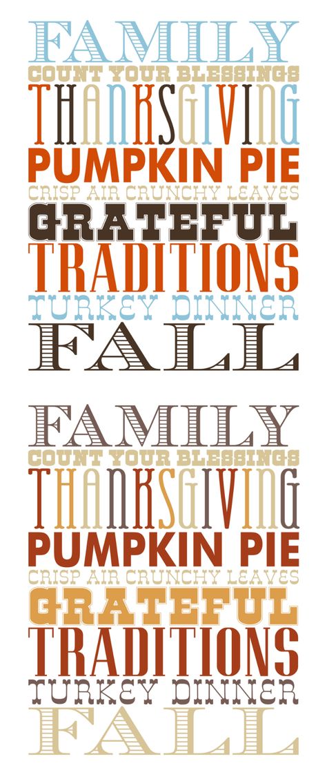 Thanksgiving and Fall Subway Art | Free Printable Holiday Art Thanksgiving Subway Art, Fun Color Combos, Crafternoon Ideas, Fall Subway Art, Subway Art Printables, Traditional Thanksgiving Dinner, Thanksgiving Pumpkin Pie, Family Projects, Thanksgiving Traditions