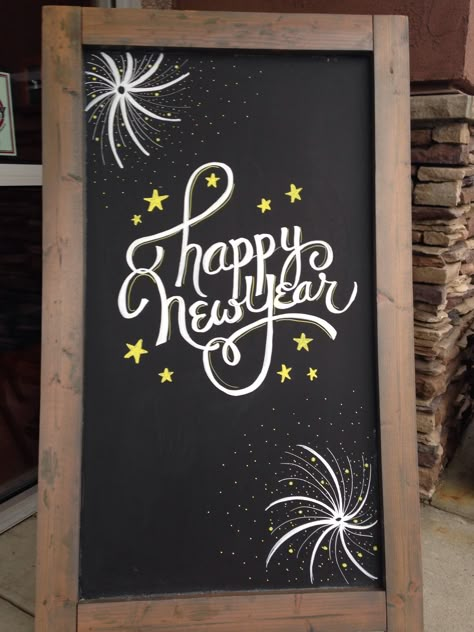 Happy new year! New Years Chalkboard Ideas, Happy New Year Chalkboard Art, New Years Chalkboard Art, New Year Chalkboard Art, New Years Chalkboard, Happy New Year Chalkboard, New Year Chalkboard, Chalkboard Sayings, New Year's Eve Crafts