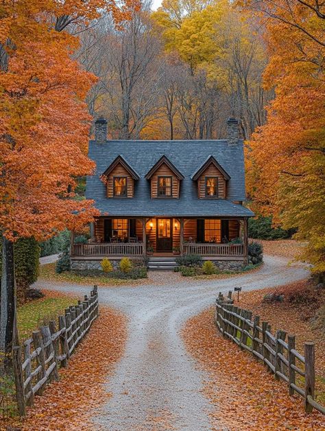 Hallmark Movies Aesthetic, Country Fall Aesthetic, Autumn Potpourri, Nature Clips, Fall Village, Gods Masterpiece, Autumn Porch, November Aesthetic, Stone Cabin