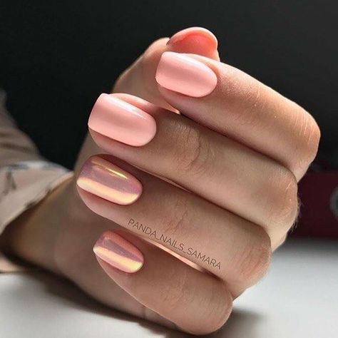 Coral Nails, Colorful Nail Designs, Short Nail Designs, Short Acrylic Nails, Chrome Nails, Gorgeous Nails, Perfect Nails, Mani Pedi, Nails Makeup