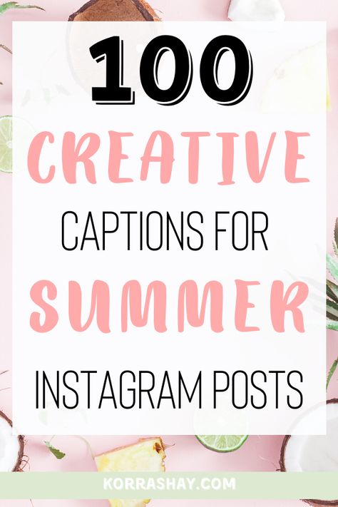 100 creative captions for summer Instagram posts!  What to caption your summer pictures. 100 instagram caption ideas for the summer time. Social media marketing- how to create fun summer captions! #instagram #instagramcaption #socialmediamarketing #socialmediatips Summer 2023 Instagram Captions, Summer Status For Instagram, Summer Love Captions Instagram, Quotes For Summer Pictures, Nice Weather Captions, Popsicle Captions For Instagram, Summer Time Captions, Summertime Instagram Captions, Summer Heat Captions