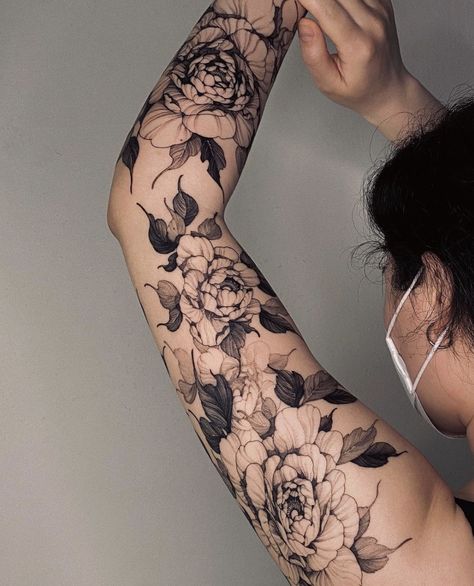 Sleeve Floral Tattoo, Blossoms In Bloom, Hand Tattoos For Girls, Special Tattoos, Full Arm Tattoos, Plant Tattoo, Tattoo Font, Full Sleeve Tattoo, Tattoo Cover-up