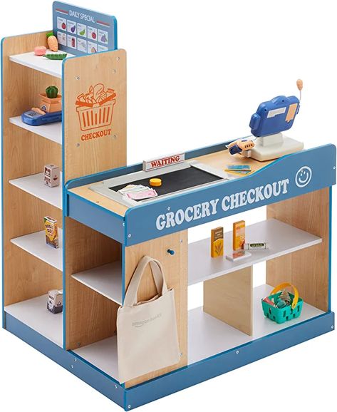 Pretend Play Store, Store Checkout Counter, Grocery Store Checkout, Kids Grocery Store, Play Grocery Store, Grocery Store Shopping, Checkout Counter, Cash Drawer, Grocery Basket