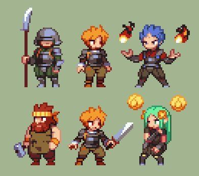 Chunky Pixel Art Characters Top Down Sprite, Rpg Sprites, How To Pixel Art, Image Pixel Art, Modele Pixel Art, Piskel Art, Pixel Characters, Gameboy Color, Pixel Animation