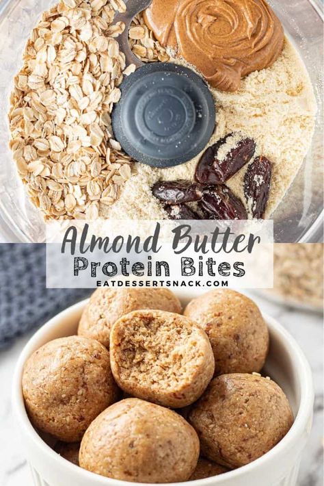 Almond Butter Protein Balls or energy balls, are a no-bake healthy snack made in minutes. Packed with protein and fiber, they're an awesome healthy pregnancy snack, workout snack, night shift snack, you name it. Energy Balls With Almond Flour, Fiber Energy Balls, Almond Butter Oat Balls, Protein Balls With Almond Butter, No Cook Protein Balls, Cashew Butter Protein Balls, Protein Balls With Almond Flour, Pregnancy Energy Balls, Almond Flour Protein Balls