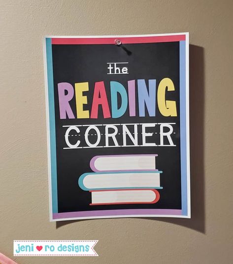 Read Sign For Classroom, Reading Corner Posters Free Printable, Posters For Reading Corner, Reading Banners Classroom Decor, Elementary Library Shelf Signs, Cute Bulletin Boards, Got Party, Cozy Reading Corners, Virtual School