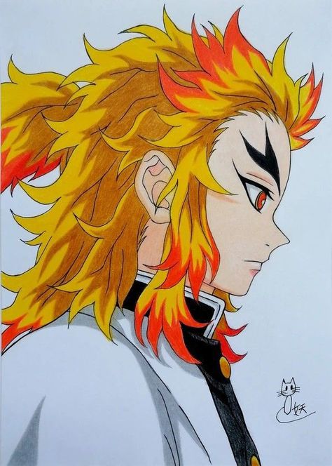 Kyojuro Rengoku Drawing, Rengoku Drawing, Naruto Drawings Easy, Anime Canvas Painting, Anime Drawing Sketches, Drawing Superheroes, Naruto Sketch Drawing, Anime Lineart, Anime Demon Boy