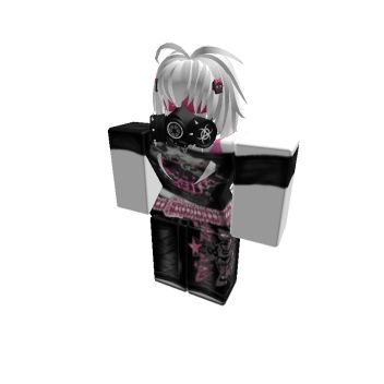 Pink R6 Avatars, Pink And Black Roblox Avatar, Avatar Roblox Girl, Pink And Black Outfit, Avatar Roblox, Avatar Creator, Install Roblox, Roblox Avatar, Gas Mask