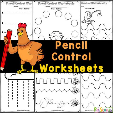 Worksheets For Preschoolers, Pencil Control, Homeschool Preschool Activities, Science Crafts, Themes Free, Fine Motor Activities, Homeschool Preschool, Motor Activities, Preschool Worksheets