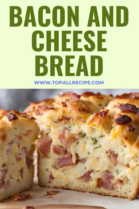 Bacon and cheese bread is a savory delight, blending crispy bacon and gooey cheese into a soft, freshly baked loaf. The smoky flavor of bacon complements the creamy cheese, creating a satisfying bite. Perfect as a side dish, appetizer, or snack, it’s irresistible and sure to please any crowd. Sausage And Cheese Bread, Bacon And Cheese Bread, Bacon Cheese Bread, Bacon Bread Recipe, Bacon Bread, Cheese Bread Recipe, Orange Chocolate Cake, Bacon And Cheese, Gooey Cheese