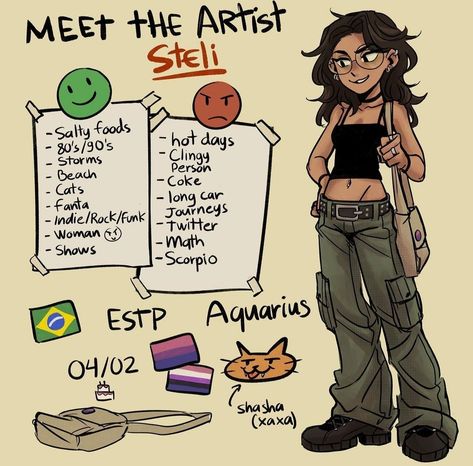 Meet The Oc Drawing, How To Draw A Bandana, Oc Page Layout, Grunge Oc Art, Meet My Oc, Grunge Character Design, Oc Pose Ideas, Oc Sketches, Oc Page