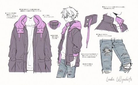 Anime Jacket, Drawing Examples, Anime Drawing Books, Clothing Design Sketches, Concept Clothing, 캐릭터 드로잉, Character Design Male, Drawing Clothes, Anime Poses Reference