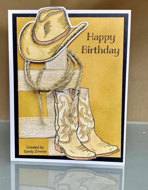 Cowboy Cards Handmade, Cowboy Birthday Card, Western Birthday Card, Cowgirl Birthday Card, Horse Birthday Cards, Cowboy Cards, Western Cards, Birthday E-card, Mens Birthday