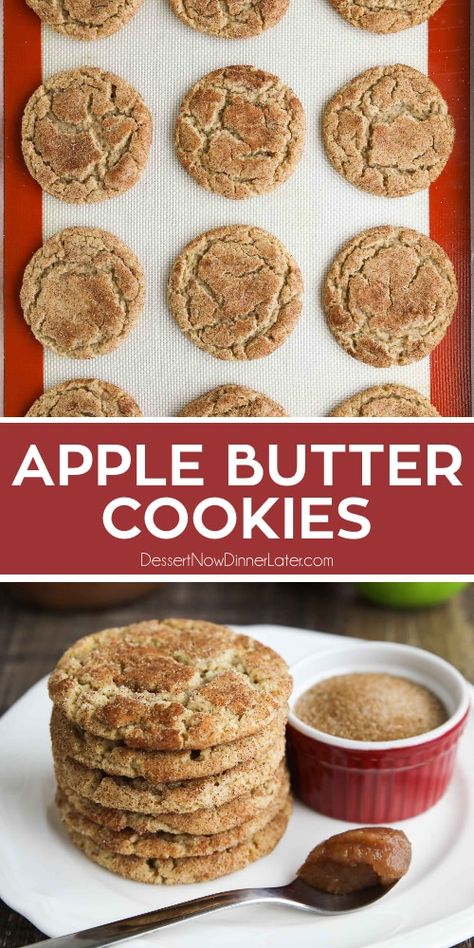 Apple Snickerdoodles Cookies, Apple Crinkle Cookies, Apple Butter Uses Healthy, How To Use Up Apple Butter, Apple Brown Butter Cookies, Using Apple Butter In Recipes, Recipes To Make With Apple Butter, Cookies With Apple Butter, Apple Butter Ingredient Recipes