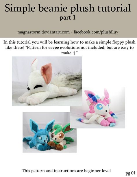 Sewing Plushies, Beanie Tutorial, Teddy Bear Patterns Free, Pokemon Craft, Plushie Patterns, Sewing Stuffed Animals, Sewing Tutorials Free, Pokemon Plush, Teddy Bear Pattern