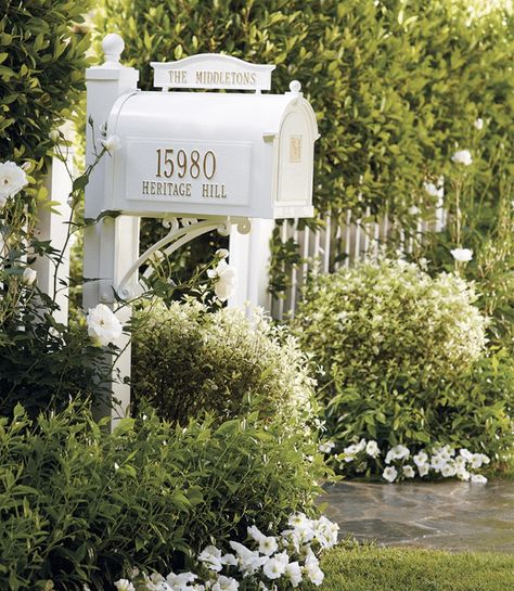 5 ways to add instant curb appeal • MW Designs Mailbox Landscape, Mailbox Monogram, Mailbox Garden, Mailbox Makeover, Mailbox Landscaping, Mulch Landscaping, Mailbox Ideas, Mailbox Decor, Mail Boxes