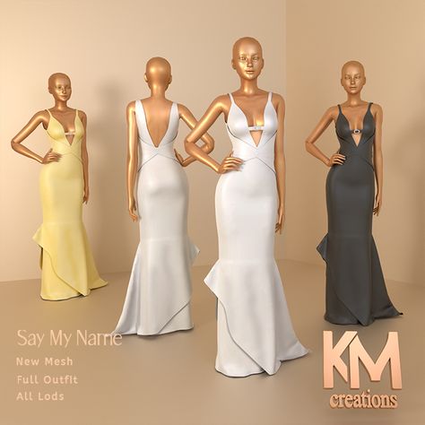 [KM] Say My Name Dress | KM Creations on Patreon Sims 4 Wedding Dress, Sleveless Dress, Sims 4 Patreon, Sims 4 Download, Sims 4 Game Mods, Tumblr Sims 4, Sims 4 Dresses, Look Formal, The Sims 4 Download