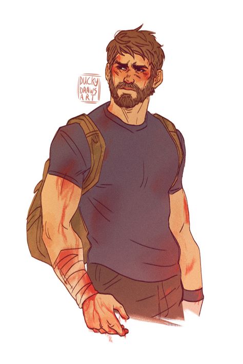 The Art Of The Last Of Us, Found Family Art, Joel Miller Fanart, Joel Fanart, Tlou Art, Joel Tlou, Bearded Characters, Found Family, The Last Of Us2