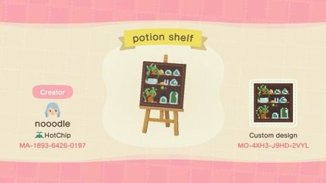 Potion Shelf, Diy Karneval, Motif Acnl, Acnh Clothes, Ac New Leaf, Animal Crossing Guide, Acnh Design, Acnh Designs, Acnh Codes