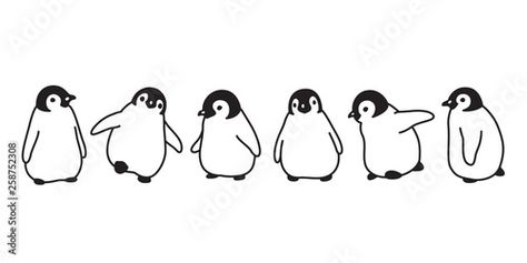 Penguin Doodle, Pinguin Illustration, Storybook Crafts, Penguin Vector, Metamorphosis Art, Bigfoot Birthday, Small Dog Tattoos, Baby Cartoon Characters, Cartoon Character Illustration