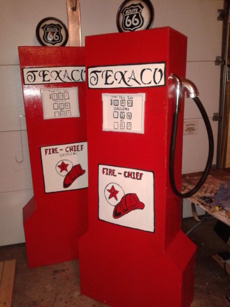 Gas pump props 252 Basics, Blaze And The Monster Machines Party, Kid Furniture, Eagle Project, Kids Stage, Old Gas Pumps, Race Car Themes, Diy Kids Furniture, Cars Theme Birthday Party